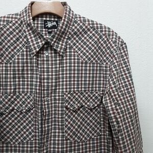Stussy Western Pearl-snap Plaid Long Sleeve Shirt